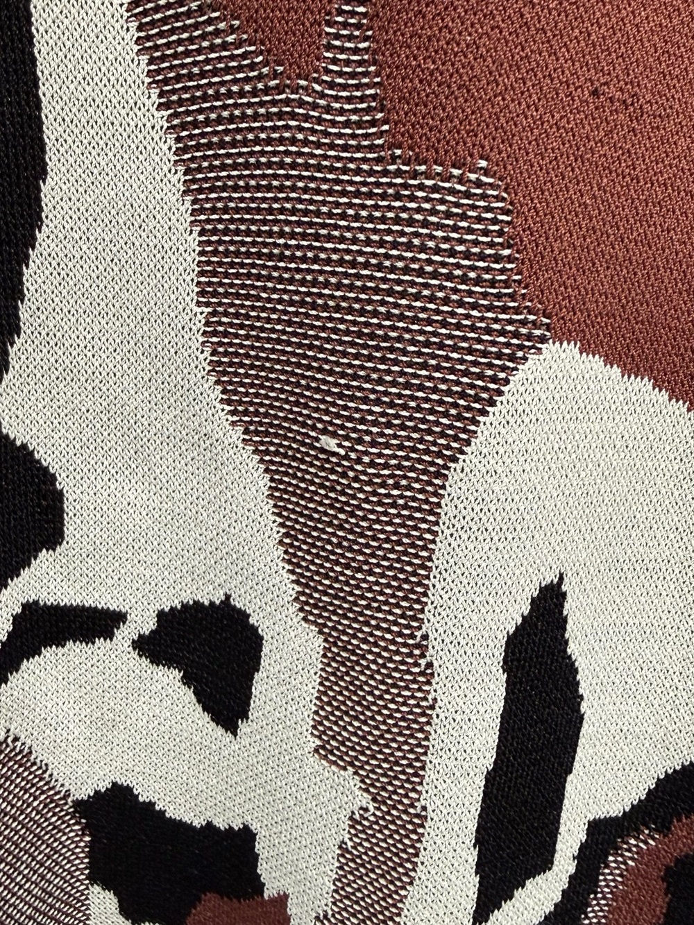 Chico's Black, White & Brown Abstract Knit Short Sleeve Top - Picture 5 of 8